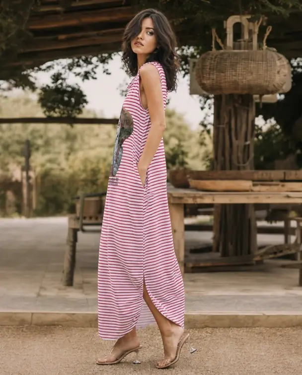 Alternative view of VESTIDO RAYAS BLOOM - YA DISPONIBLE