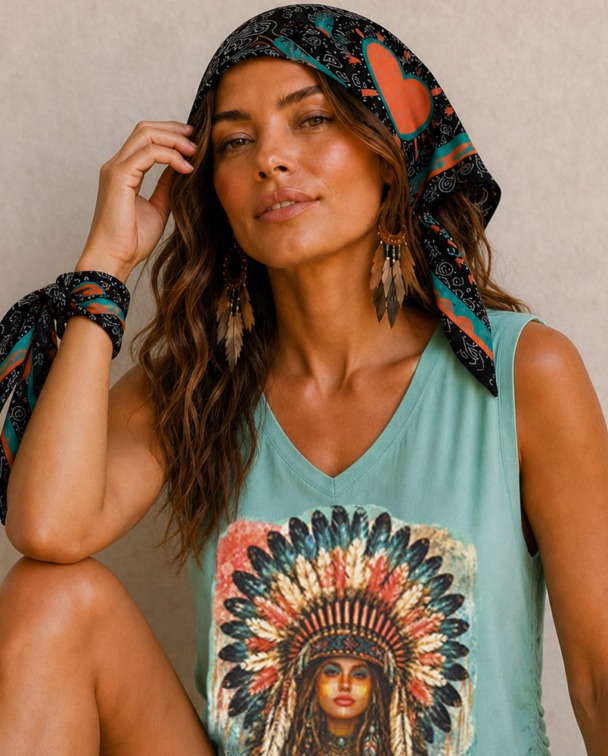 Alternative view of PAÑUELO WILD SOUL TURQUESA