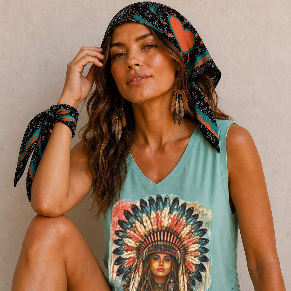 PAÑUELO WILD SOUL TURQUESA - Imagen 2