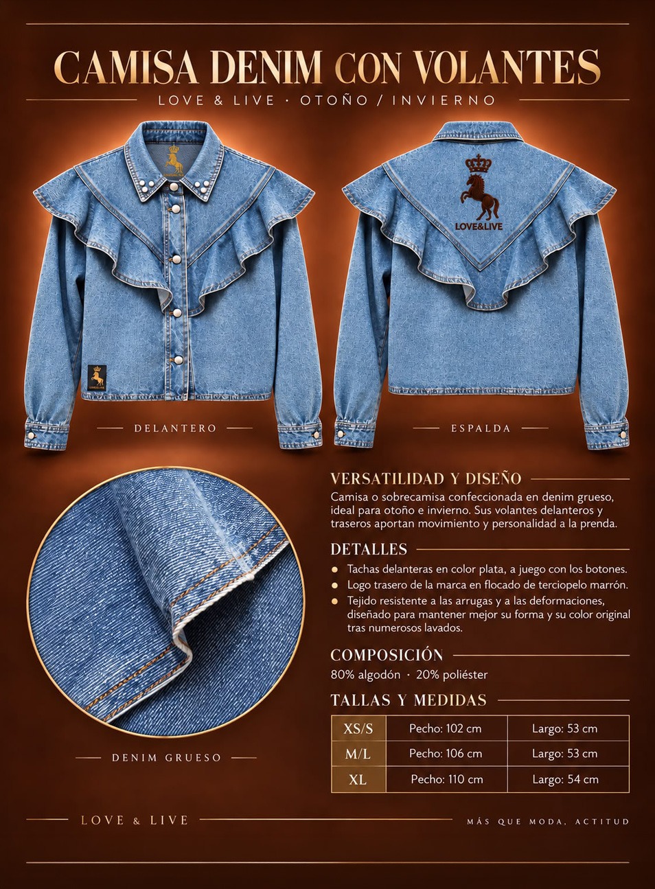 CAMISA / SOBRE CAMISA DENIM VOLANTES - PREVENTA - Imagen 5