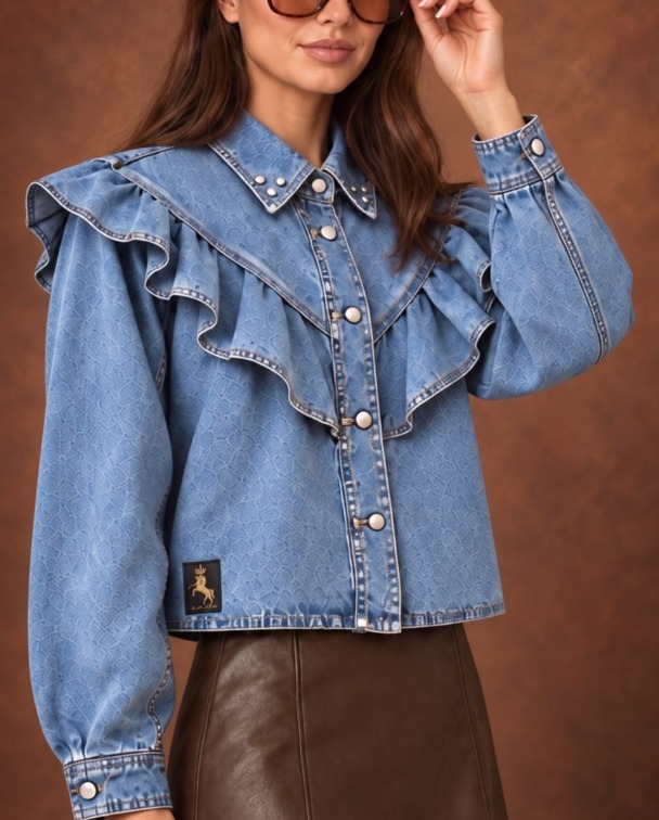 Alternative view of CAMISA / SOBRE CAMISA DENIM VOLANTES - PREVENTA