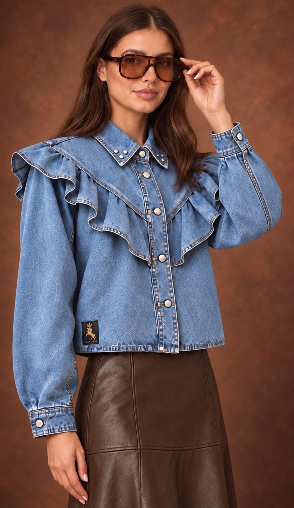 CAMISA / SOBRE CAMISA DENIM VOLANTES - PREVENTA - Imagen 2