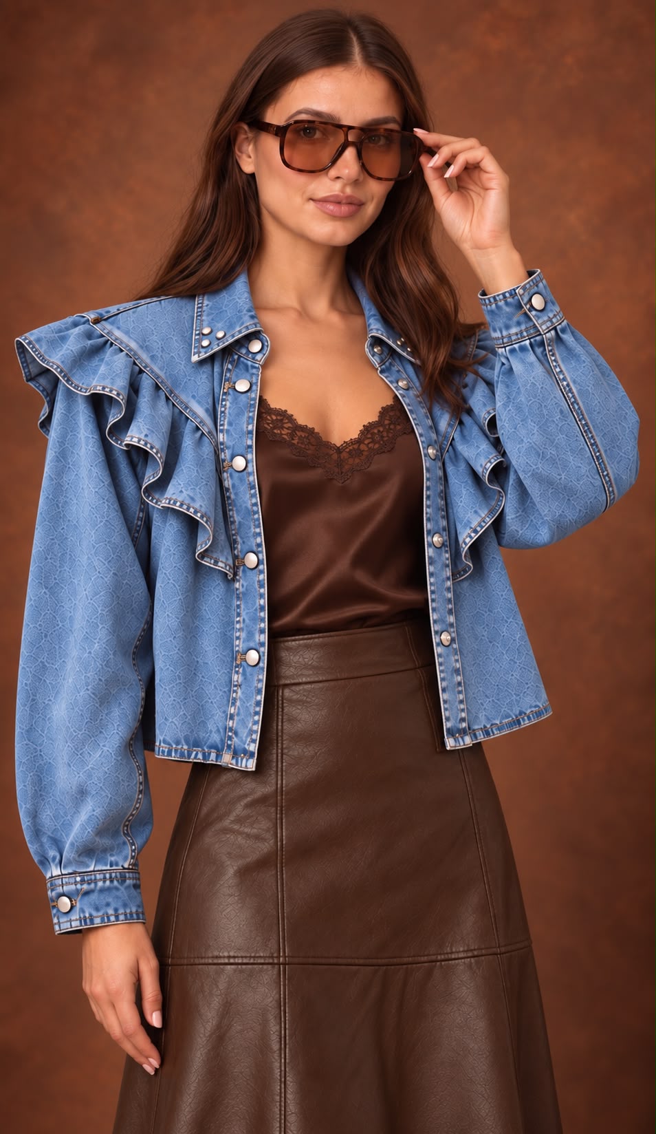 CAMISA / SOBRE CAMISA DENIM VOLANTES - PREVENTA - Imagen 3
