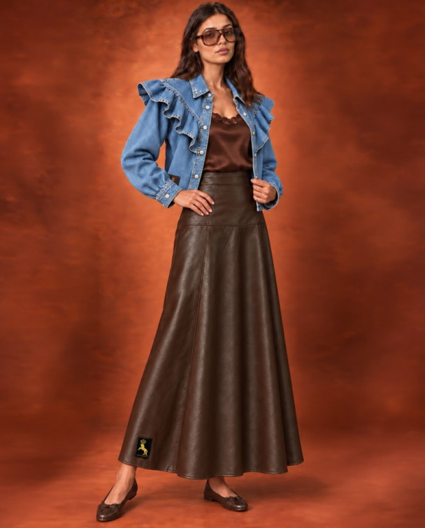 FALDA MIDI ECOPIEL - PREVENTA